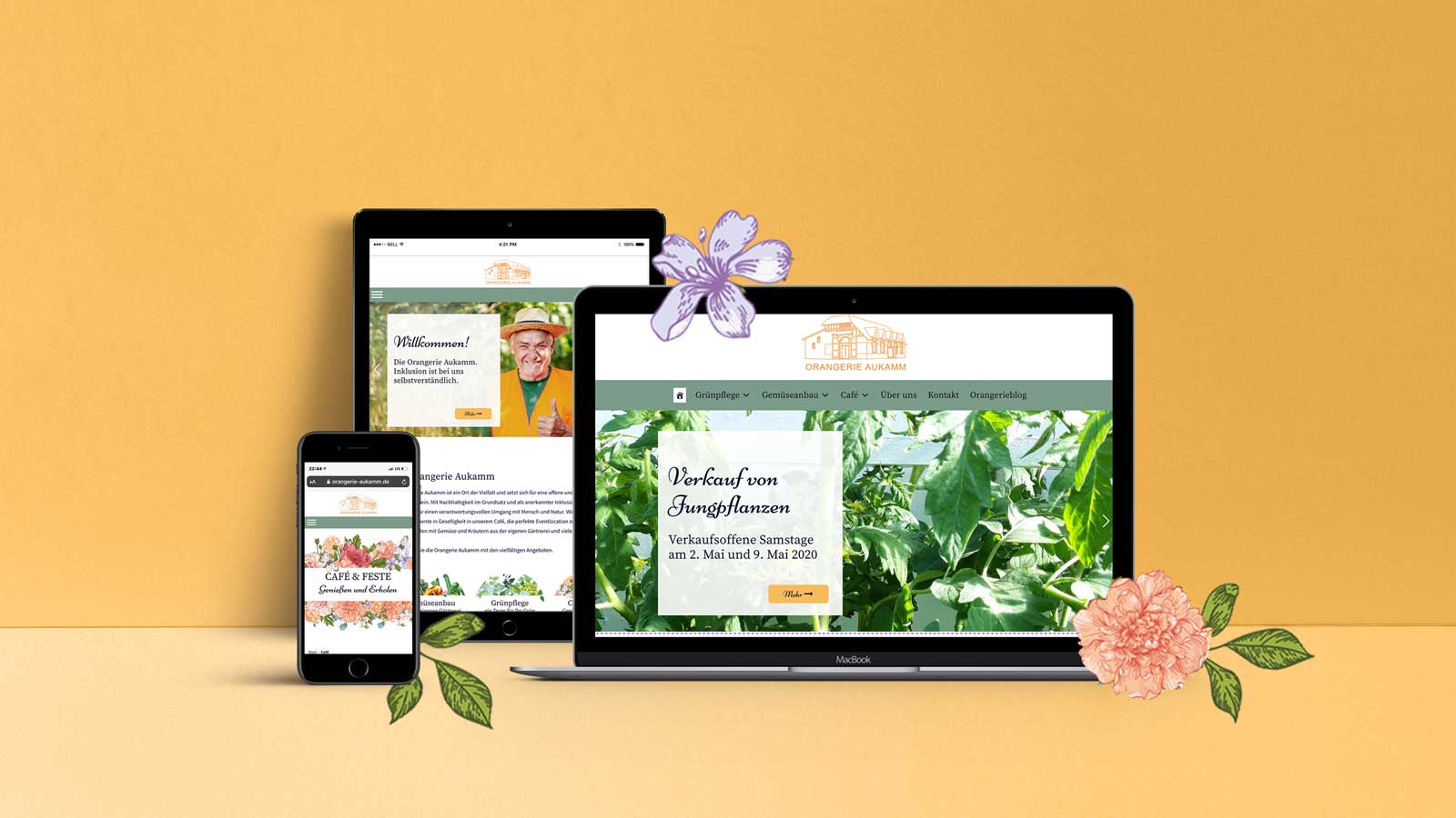 Webseite Orangerie Aukamm von m3digital entwickelt