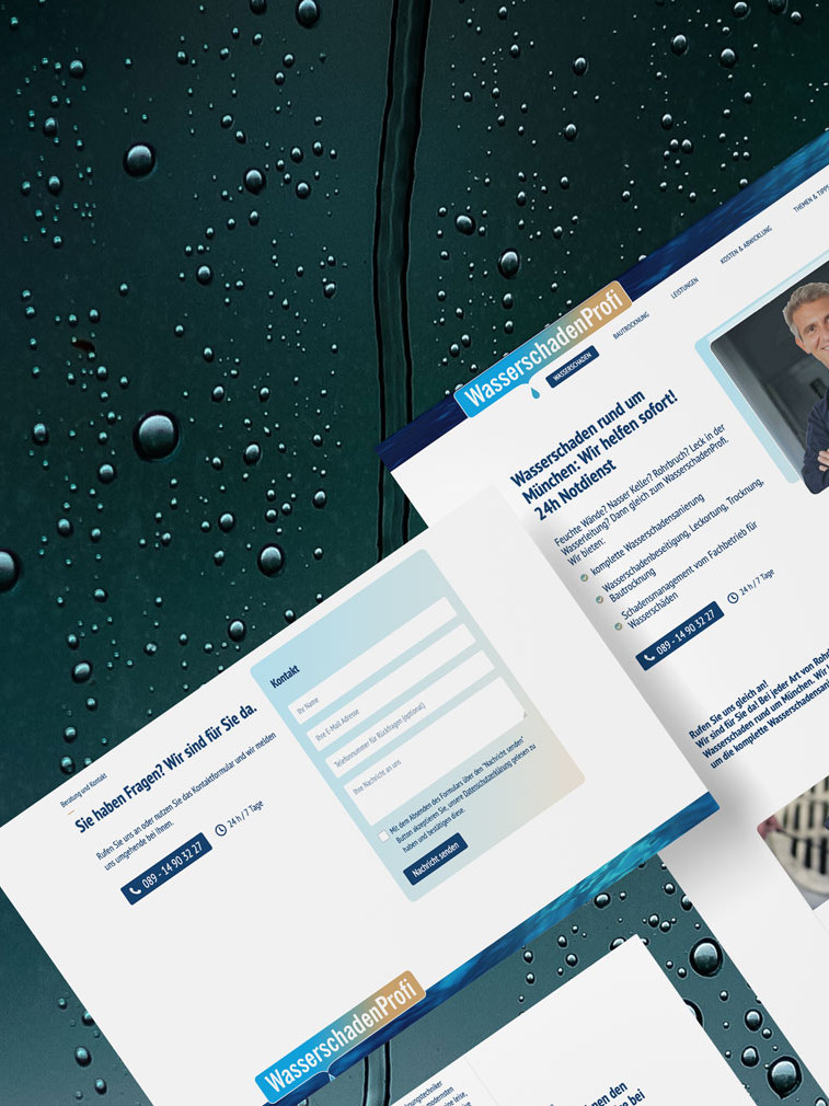 Webdesign für Handwerksbetrieb Wasserschadenprofi